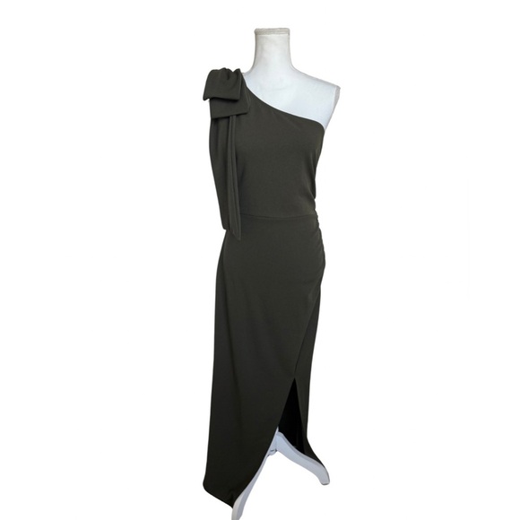 Pretty Garden Olive One-Shoulder Maxi Dress | Medium - Picture 2 of 9